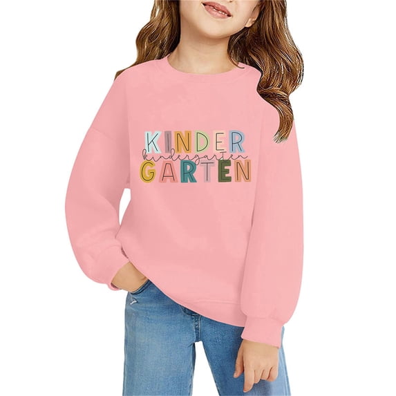 Mercatoo Kindergarten Sweatshirts for Kids Boys Girls First Day of School Sweatshirt Long Sleeve Back to 𝐒chool Ho𝐨dies