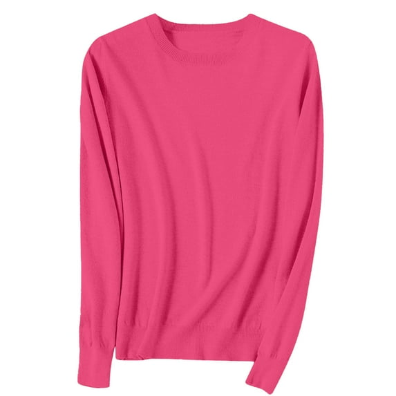 Mercatoo Light Sweaters for Women Long Sleeve Crew Neck Lightweight Soft Knitted Pullover Knitted Blouse