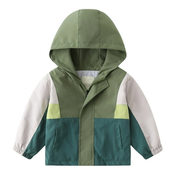 Mercatoo Lightweight Jacket for Toddler Boys Girls, Color Blocking Zipper Rushing Top Jacket Kids Fall Winter Hooded Jackets
