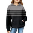 thumbnail image 1 of Mercatoo Long Sleeve Sweatshirt for Kids Boys Girls Hooded Printed Warm Tops Fall Casual 𝗣reppy Pullover with Pocket, 1 of 7