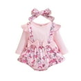 thumbnail image 1 of Mercatoo My First Halloween Baby Girl Outfit Ruffled Long Sleeve Romper Dress Pumpkin Onesi𝐞 with Headband 𝐍ewborn Jumpsuit, 1 of 5