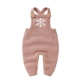 thumbnail image 1 of Mercatoo Newborn Baby Girl Boy Knitted Sweater Romper Infant Clothes Shoulder Strap Knit Jumpsuit Bodysuit Overall Clothing, 1 of 9