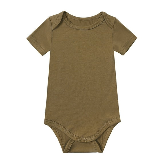 Mercatoo Newborn Baby Short Sleeve Bodysuit Infant 𝐎ne-Piece 𝐎rganic Cotton Baby Clothes Unisex Solid Color Romper