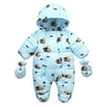 thumbnail image 1 of Mercatoo Newborn Baby Snowsuit Snow Outwear Infant Winter Jacket Jumpsuit Coat Hooded Boy Clothes Zipper Girl Toddler Wear Baby, 1 of 4