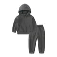 thumbnail image 1 of Mercatoo Outfits for Juniors Kids Soft Cotton Warm Crewneck Long Sleeve Hooded with Pockets Solid Color Sports Sweatshirt Set, 1 of 9