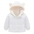 thumbnail image 1 of Mercatoo Puffer Fl𝐞ece Lined Jacket Toddler Girl Boy Winter Down Coat 𝐁ear Hoods I𝐧fant Outerwear Snowsuit 𝐒now Suit for 𝐁abies, 1 of 8
