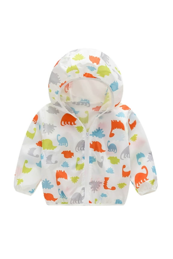 Quick-Dry Dinosaur Sun Jacket for Toddler Boy UP𝐅 50+ 𝗨𝗩 𝐏rotection Summer Rash Guard Full Zipper Outerwear Coat