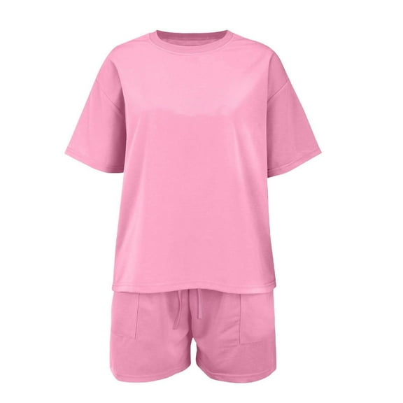 Mercatoo Short Sets for Girls 2 Piece Outfits Oversized Short Sleeve T Shirt and Shorts Girls 𝐋ounge Sets Tween Summer Clothes