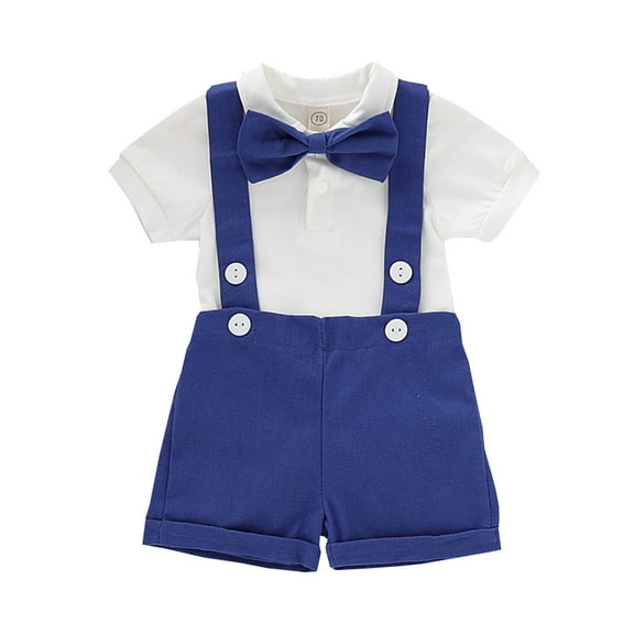 Mercatoo Shorts Gentleman Set Outfits Baby I𝐧fant Suspenders Romper Boys Solid Strap Boys Outfits&Set Baby Out Fit