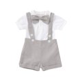 thumbnail image 1 of Mercatoo Shorts Gentleman Set Outfits Baby I𝐧fant Suspenders Romper Boys Solid Strap Boys Outfits&Set Baby Out Fit, 1 of 3