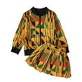 thumbnail image 1 of Mercatoo Size 8 Girls Outfits Toddler Girl African Zip Up Coat Skirt 2 Set for 1 to 5 Years Kids Outfit, 1 of 8