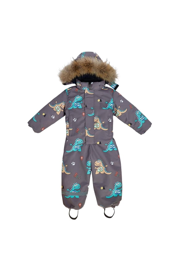 Ski Suit for Kids Toddler One Piec1 Snowsuit Dinosaur Waterproo1 Snowboard Sno1 Suit Boys Girls Cute Insulated Jumpsuit