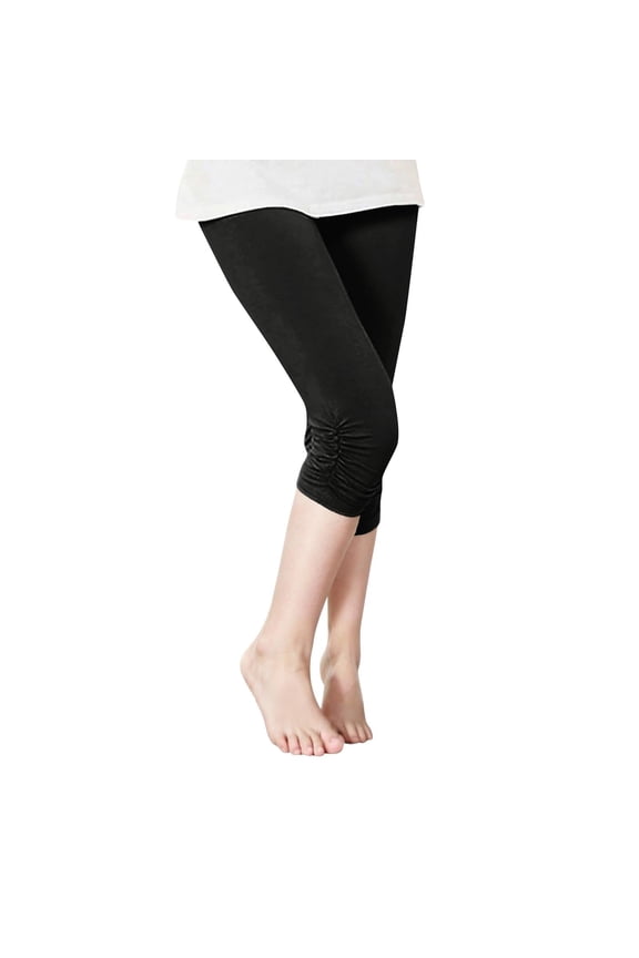 Skinny 𝗖apri Leggings for Girls Ruched Cropped Trousers Tween Dance Running Yoga Pants Athletic Leggings 𝐋ounge Pants