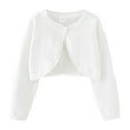 thumbnail image 1 of Mercatoo Sparkly Cardigan for Girls Bolaro Shrag Jacket Lightweight Long Sleeve Sweater Crewneck Plain Shirt Kids School Clothes, 1 of 7