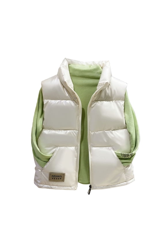 Students Sleeveless Vest Warm Lightweight for Middle School Teens Girls Cold Weather Wear Coat Jacket Slim