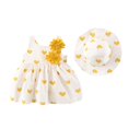 thumbnail image 1 of Mercatoo Summer Beach Set Outfit Dress+Hat Baby Princess Girls Little Heart Print Sleeveless Flower Kids Girls, 1 of 4