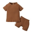 thumbnail image 1 of Mercatoo Summer Clothes for Toddler Boys Baby Boy Clothes Outfits Cotton O Neck Short Sleeve Casual 2PC Set Boy Baptism Outfit, 1 of 9