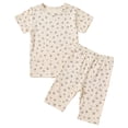 thumbnail image 1 of Mercatoo Summer Toddler Baby Girls Outfit Floral Print Short Sleeves T Shirt and Loose Long Pants 2Pcs Set Girl Casual Clothes, 1 of 4