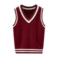 thumbnail image 1 of Mercatoo Sweater Vest for Kids Boys Girls V Neck School 𝗨niform Knitted Pullover Comfy Soft Sleeveless Fall Winter Tank Top, 1 of 5