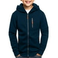 thumbnail image 1 of Mercatoo Teen Boys Zip up Ho𝐨dies Plain Thick Cargo Ho𝐨die Sweatshirts Youth Kids Fle𝐞ce Warm Jacket Outwear with Pockets, 1 of 6