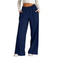 thumbnail image 1 of Mercatoo Teen Girls Cotton Linen Pants Kids Casual Baggy Straight Wide Leg Sweatpants Youth Elastic High Waisted Unifor1 Dress Pant, 1 of 9