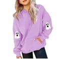 thumbnail image 1 of Mercatoo Teen Girls Cotton Pullover Hoodies Halloween Cute Graphic 𝐅𝐥eece Hoodie Sweatshirts Kids Oversized Warm Tops Clothes, 1 of 3