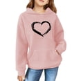 thumbnail image 1 of Mercatoo Teen Girls' Cute Sweatshirts with Hood Kids Oversized Long Sleeve Pullover Tops with Pocket Fall Winter School Trendy Clothes, 1 of 8