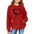 thumbnail image 1 of Mercatoo Teen Girls' Cute Sweatshirts with Hood Kids Oversized Long Sleeve Pullover Tops with Pocket Fall Winter School Trendy Clothes, 1 of 8