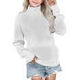 thumbnail image 1 of Mercatoo Teen Girls Fleece Pullover Sweatshirts with Pockets Long Sleeve Plain Crew Neck Jumper Sweater Tops Kids Warm Clothes, 1 of 6