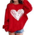 thumbnail image 1 of Mercatoo Teen Girls Oversized Pullover Sweatshirts Cute Heart Graphic Crew Neck Sweatshirts Kids Cotton Loose Long Sleeve Sweater, 1 of 7