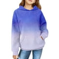 thumbnail image 1 of Mercatoo Teen Girls Ribbed Hoodies Gradient Color Cute Trendy Pullover Hoodie with Pockets Kids Fleece Warm Sweatshirts Clothes, 1 of 7