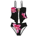 thumbnail image 1 of Mercatoo Teen Girls Swimsuits 2 Piece Bathing Suit Cute Flower Print Spaghetti Strap Triang1e Bikini Set Tween Cute Soft Swimwear, 1 of 4