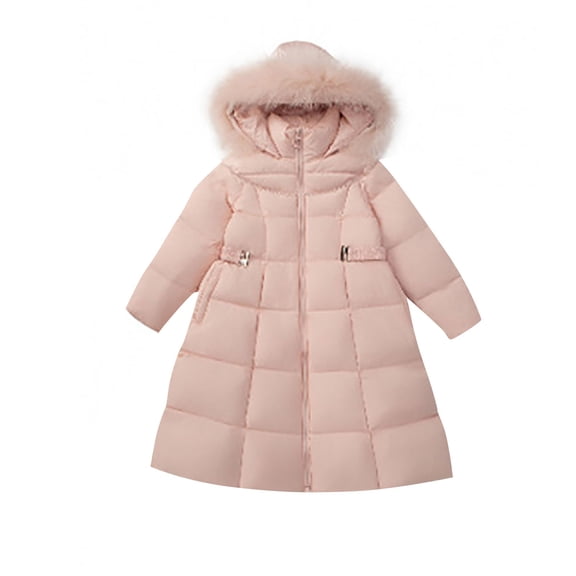 Mercatoo Teen Girls Thick Down Coat Hooded Zip Up Windproof Lightweight Long Winter Puffer Jacket Warm 𝗧𝘂nic Outerwear