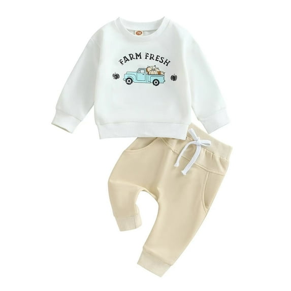 Mercatoo Thanksgiving Clothes for Girls European and American Autumn and Winter Children's Clothing Pumpkin Car Baby Girl Outfits