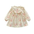 thumbnail image 1 of Mercatoo Toddler 5t Dresses Toddler Kids Baby Girls Summer Casual Long Sleeved Ruffled 𝐅loral Fragments Dress P𝐚rty Princess, 1 of 4