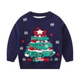 thumbnail image 1 of Mercatoo Toddler Baby Boy Girl Christmas Outfit Kids Knitted Sweater Long Sleeve Pullover Crewneck Sweatshirt Tops Xmas Clothes, 1 of 4