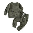 thumbnail image 1 of Mercatoo Toddler Baby Boy Sweatshirt Outfits Long Sleeve Dinosaur Print Shirt Tops Pants Set Sweatsuit Kids Fall Clothes, 1 of 7