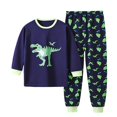 thumbnail image 1 of Mercatoo Toddler Baby Boys Dinosaur Clothes Cute Print Long Sleeve Crewneck Top & Pants Kids Fall Winter 2 Piece Outfits, 1 of 3