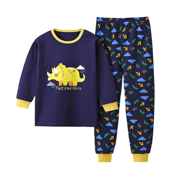 Mercatoo Toddler Baby Boys Dinosaur Clothes Cute Print Long Sleeve Crewneck Top & Pants Kids Fall Winter 2 Piece Outfits
