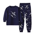 thumbnail image 1 of Mercatoo Toddler Baby Boys Dinosaur Clothes Cute Print Long Sleeve Crewneck Top & Pants Kids Fall Winter 2 Piece Outfits, 1 of 3
