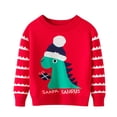 thumbnail image 1 of Mercatoo Toddler Baby Boys Girls Christmas Dinosaur Knitted Sweater Pollover Tops Long Sleeve Knitwear Warm Tops Kids Winter, 1 of 6