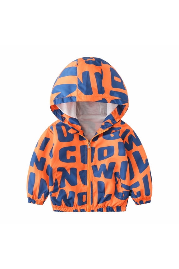 Toddler Baby Boys Girls Cute Bird Printing Coat with Hooded Zipper Windbreaker Jackets Autumn Casual Outwear