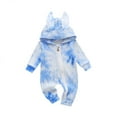 thumbnail image 1 of Mercatoo Toddler Baby Boys Girls Romper Jumpsuit Tie Dye Ribbed Long Sleeve Long Pant Zipper Hoodie Bodysuit Outfits, 1 of 4