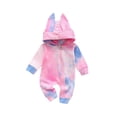 thumbnail image 1 of Mercatoo Toddler Baby Boys Girls Romper Jumpsuit Tie Dye Ribbed Long Sleeve Long Pant Zipper Hoodie Bodysuit Outfits, 1 of 5