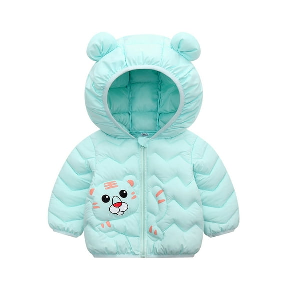 Mercatoo Toddler Baby Boys Girls Winter Down Jacket Long Sleeve Cute Animals Print Coats Hooded Zipper Jacket Girls
