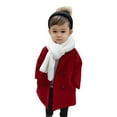thumbnail image 1 of Mercatoo Toddler Baby Boys Girls Wool Coat Winter Warm Double Breasted Trench Coat Kids Plaid Solid Jacket Outwear Clothes, 1 of 6