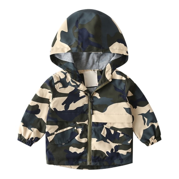 Mercatoo Toddler Boys Girls Hooded Windbreaker Fleece Lined Softshell Jacket Baby Lightweight Wa𝐭erproof Solid Color Coat