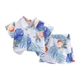thumbnail image 1 of Mercatoo Toddler Baby Boys Summer Shorts Set Floral Outfits Button Down Shirt Top 𝐁ermuda Shorts 2Pcs Boys 𝐇awaiian Clothes, 1 of 9