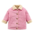 thumbnail image 1 of Mercatoo Toddler Baby Fle𝐞ce Lined Suede Jacket Boys Solid Color Button Up Lapel Outwear Girls Toddler Light Girl Winter Coat 4t, 1 of 4