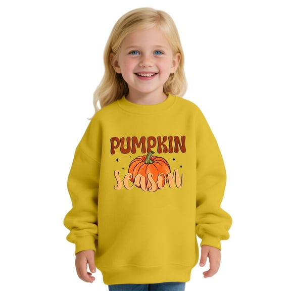 Mercatoo Toddler Baby Girl Boy Halloween Outfit Pumpkin Crewneck Sweatshirt Long Sleeve Sweater Pullover Top Fall Clothes